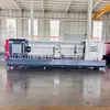 Torno CNC para roscar tubos com mandril duplo de 105 furos, máquina-ferramenta CNC grande para corte pesado com bancada integral CK6180