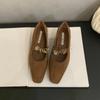 Outono Novos Sapatos de Trabalho para o Dia a Dia Profissional Confortável Bico Fino Flat Maillard Fosco Sapatos Femininos de Gorro