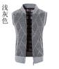 Amazon comércio exterior novo masculino gola de lã forrado mais grosso plus size diamante padrão camisola camisola cardigan colete