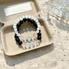 Pulseras de Pareja: Pulseras de Obsidiana y Ojo de Gato Blanco para Hombres y Mujeres, Regalo de San Valentín para Amantes y Amigos, Suministrado Directamente por la Fábrica