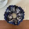 Lazo Oscuro de Encaje a Cuadros Otoño para Moño Cola de Caballo Cuerda para el Cabello Cuerda para el Cabello Coreana de Alta Gama