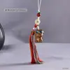 Sándalo Verde Doce Constelaciones Cadena para Teléfono Móvil Colgante para Bolso de Coche Colgante de Animal Pequeño Cordón Colgante Adorno de Borla de Colores