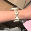 Correa de Reloj de Resina y Cuero con Temática de Amor Adecuada para Apple Watch iWatch 12ª Generación 11/10Ultrase