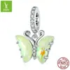 Plata Ziyun Nuevo Colorido Aurora Mariposa Pulsera DIY Cuentas Nicho Lujo Ligero Colgante de Plata 925 Scc2305