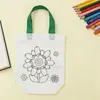 Kit de Materiales de Manualidades DIY para Niños para Pintar y Colorear, Bolsa de Tela No Tejida en Blanco Ecológica para Graffiti, para Puesto de Guardería