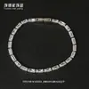 Pulsera de Tenis Niche de Acero Inoxidable Joyería para Hombres, Lujo Ligero Niche Completa de Diamante Circonita Pulsera Apilable Acero de Titanio