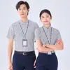 Camisa Formal de Manga Corta para Profesionales de Negocios, Camisa Rayada Ligeramente Elástica de Alto Contenido de Algodón, Ropa de Trabajo de Alta Gama Anti-Arrugas para Hombres y Mujeres, Verano