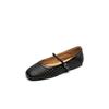 Sapatos Mary Jane com Recortes Super Macios Respiráveis de Primeira Camada em Couro Bovino Perfurado 2025 Verão Sapatilhas Bico Redondo Couro Genuíno Sapatos de Solado Macio para Mulheres