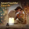 Nueva Luz Nocturna para Dormitorio y Sala de Estar, Lámpara de Escritorio Portátil para Mesita de Noche, Recargable con Batería Integrada, Atenuación con Cambio de Color RGB