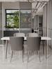 Juego de Mesa de Comedor y Sillas Delifon Glossy Slate, Estilo Minimalista Italiano, para 4 Personas, Mesa de Comedor para el Hogar, Juego de Mesa de Comedor Slate