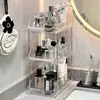 Caja de Almacenamiento de Cosméticos Transparente Acrílica Tocador de Baño Producto para el Cuidado de la Piel Estante de Almacenamiento de Perfume Caja Organizadora de Escritorio