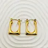 Moda Europea y Americana Pendientes de Acero Inoxidable Temperamento Dorado Versátiles Sensación de Alta Gama Resistentes al Color Retro Nicho Pendientes de Botón Adornos para Orejas