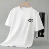 Camiseta de Algodón con Brillo de Seda para Hombre de Manga Corta Nuevo Estilo 2026 de Seda de Hielo Fresca de Media Manga 7A Antibacteriana Camiseta Cuello Redondo Top Blanco