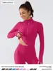 Lu Yoga Wear Top Defia para Mujer Chaqueta Deportiva Otoño e Invierno Cuello Alto Delgado Aspecto Adelgazante Chaqueta de Fitness Ropa con Protección Solar