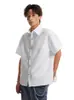 Camisa de Manga Corta Texturizada Estilo Old Money para Hombre, Verano Retro Americano Cleanfit Holgada Lujo Manga Raglán