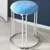 Mesa de jantar de 46 cm de altura com estrutura de aço reforçada, design popular, aço inoxidável espessado e reforçado, banqueta alta estilosa para uso doméstico, banqueta redonda