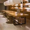 Mesa de escritório nórdica, mesa de conferência, estilo industrial, simples, moderna e moderna de madeira maciça, mesa longa, mesa de computador e combinação de cadeira