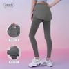 Leggings de yoga falso duas peças com bolsos embutidos, calças de ginástica respiráveis e amigáveis à pele, calças de yoga de cintura alta que levantam o bumbum para mulheres