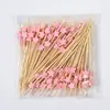 Palillos de cóctel desechables creativos de colores con forma de estrella de cinco puntas, al por mayor, para decorar bandejas de postres y fruteros