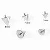 Aretes cónicos de acero inoxidable con rosca interna y externa, aretes cónicos de rosca a la moda, accesorios DIY para piercing, accesorios de joyería para piercing