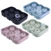 Bandeja de hielo de silicona caliente de Amazon 6 rejillas 6 bolas traje 6 bolas Bola Rosa caja de hielo para whisky doméstico en stock