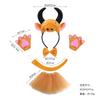Accesorios de Actuación de Modelado Lindo para Niños Halloween Aro de Pelo de Yak Vestido de Bola de Dibujos Animados Estéreo Aro de Cabeza de Vaca
