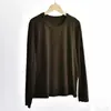 Suéter Gola Redonda Leve com Toque de Nuvem de Oxigênio 26 Outono/Inverno Feminino Cor Sólida Manga Longa Malha Solta Camisa Base para Usar em Camadas ou como Peça Externa