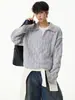 Suéter Retro Americano de Punto Trenzado Verde para Hombre y Mujer, Marca de Moda Otoño e Invierno, Estilo Holgado y Relajado, Chaqueta de Punto para Parejas