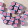 Cuentas cuadradas de puntos de colores tipo ola de 14 mm para pulsera DIY, cadena de teléfono móvil, cuerda para el pelo, accesorios para el cabello, cuentas sueltas decorativas, accesorios de material