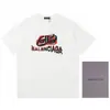 Camiseta de Verano Cruzada Bale25Ss Nuevo Estilo 260g Algodón Peinado Puro Hilo Doble Logo Impreso Lujo Accesible para Hombre y Mujer Manga Corta