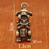 Pingente Chaveiro Pequeno do Zodíaco em Latão Tridimensional Zodíaco Dragão Tigre Dragão Cobra Cavalo Pingente de Carro Personalizado Criativo