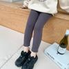 [forrado com fleece] calça legging infantil inverno meninas lã macia malha de puxar composto peça única veludo acolchoado calça justa