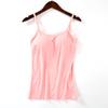 Modal Fixo Copa Camisole Cinturão Feminino Chest Pad Fina Interna Pequena Alça Exterior Roupa Íntima Feminina Undershirt