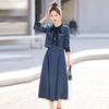 Conjunto Jeans Feminino, Novo para a Primavera de 2025, Estilo Coreano, Elegante, Fashion, Versátil, Ajustado, Conjunto de Saia de Duas Peças, Casual
