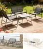 Conjunto de Mesa e Cadeiras de Rattan para Exterior Pátio de Jardim Móveis de Rattan PE Cadeira em Forma de Ovo para Lazer Proteção Solar Conjunto de Cadeiras de Rattan