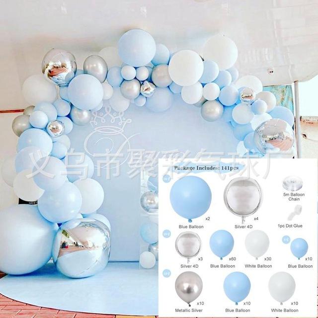 141pcs-Blue-Silver-Macaron-Met