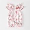 Ropa de Bebé Princesa Mameluco sin Mangas Verano Delgado Recién Nacida Niña Floral Algodón Ropa de Verano