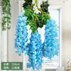 Enredadera artificial violeta hecha a medida transfronteriza para decoración de interiores, flores de pared, flores artificiales para techo, plantas colgantes para sala de estar, flores artificiales