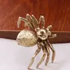 Artefacto de Cobre Pequeño de Nuevo Estilo Transfronterizo Araña de Latón Macizo Soporte de Tapa Estilo Japonés Mascota de Té Adorno Creativo de Escritorio