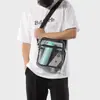 Bolso de Hombro de PVC Transparente Gran Capacidad Bolso Cruzado para Deportes al Aire Libre Bolso de Hombro Visual Multifuncional Bolso de Cofre Portátil de Almacenamiento