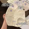 Algodão de Fibra Longa de Xinjiang Roupa Íntima Tamanho Plus Size Algodão Puro 10A Antibacteriana Entrepernas Estendido Jacquard Sem Costura Respirável Cueca Triângulo Cintura Alta Feminina