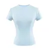 25 Verão Novo Feminino Spice Girls Cor Sólida Kardashian Mesmo Estilo Gola Redonda Slim Fit Camiseta Base Curta Manga Curta Básica