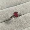 Dos anillos de apertura ajustable versátiles retro de ágata turquesa rojo del sur natural original anillo femenino no se decolora tesoro de aguamarina