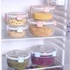 Fiambrera multifuncional personalizada de fábrica, con calefacción por microondas, refrigerador, caja de conservación de alimentos frescos, redonda, de plástico, sellada, de grado alimenticio.