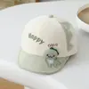 Bonito sombrero de pato de dibujos animados para otoño e invierno, pana gruesa, bonito sombrero de ala suave para protección solar para niños y niñas