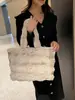 Bolso de Hombro de Felpa Transfronterizo Otoño e Invierno para Mujer, Bolso Tote de Felpa Suave de Gran Capacidad, Bolso de Mano Estilo Suave para Estudiantes y Viajeros