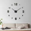 Reloj Silencioso Grande Simple Estilo Europeo DIY Reloj de Pared Digital Acrílico Tridimensional para Sala de Estar y Dormitorio Reloj de Pegatina de Pared Digital