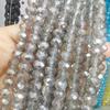 Cuentas planas de cristal de vidrio, accesorios de joyería para bricolaje, cuentas sueltas de 4 mm a 12 mm, cortina de cuentas, pulsera, material, tira al por mayor
