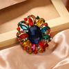 Broche creativo de moda europea y americana, aleación de diamantes, flor de diamante, cristal, accesorios de ropa para mujer, ramillete