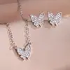 Conjunto de Joias Rakol Amazon Borboleta Duas Peças Colar Brincos Nicho Joias Clássicas da Amazon para Mulheres